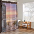 thumbnail image 6 of Sunset Beach Shower Curtains for Bathroom, Ocean Wooden Doors Coastal Landscape Washable Fabric Shower Curtain with Hooks Waterproof Bathroom Decor Sets, 60 x 72 Inches, 6 of 9