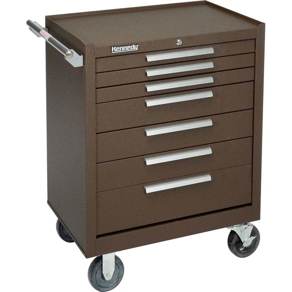Kennedy 27" 7-Drawer Roller Cabinet w/ Ball Bearing Slides - Brown