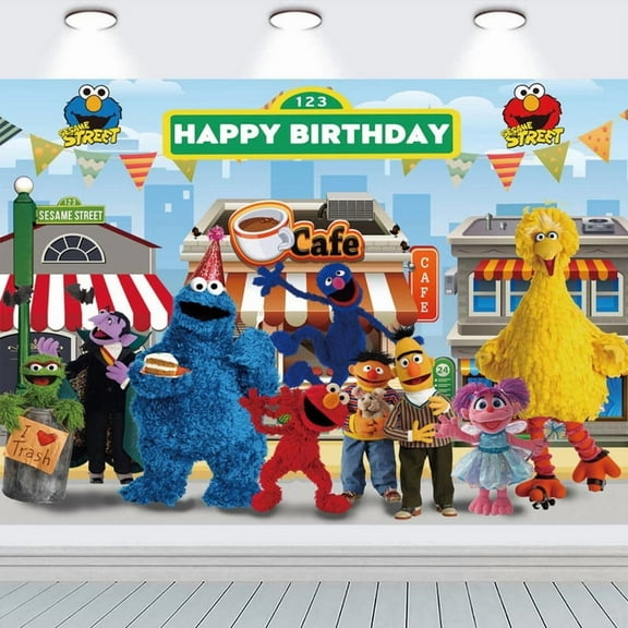 Sesame Street Background Backdrop Taspestry Birthday Post Banner Party Supplies Wall Decor