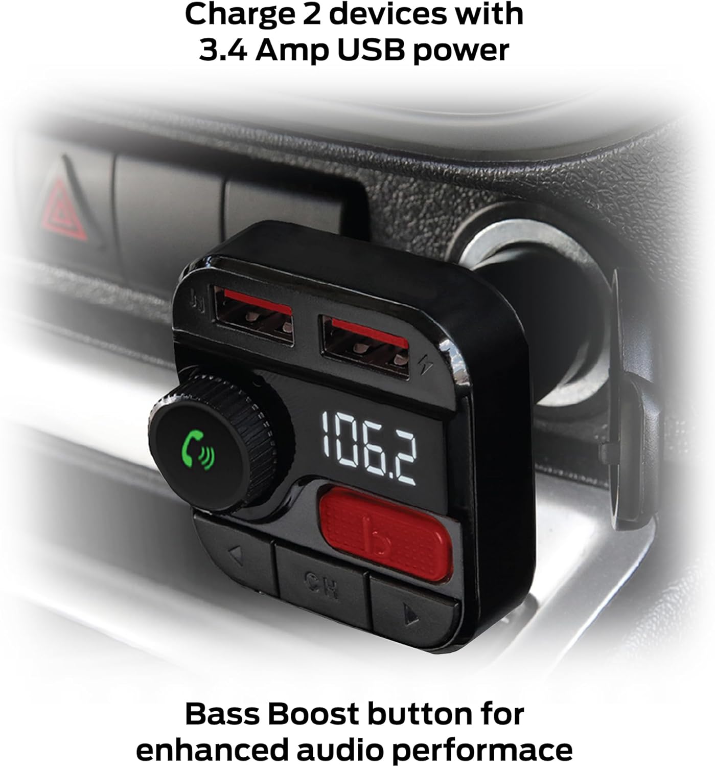 Monster Wireless Bluetooth FM Transmitter with 2 USB Ports photo 7