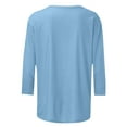 thumbnail image 5 of XFLWAM Three Quarter Length Sleeve Tops Womens Crew Neck Keyhole Pleated Tunic Tops Dressy Casual Loose Fit Fall T Shirts, 5 of 5