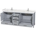 thumbnail image 2 of Wyndham Collection Sheffield 80" No Mirror Wood Double Bathroom Vanity in Gray, 2 of 4