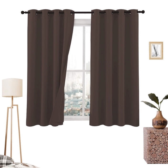 Cortinas Blackout 275cm Ancho X 160cm Alto - En 2 Páneles (Chocolate)