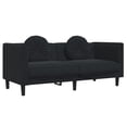 thumbnail image 2 of vidaXL 2 Piece Sofa Set with Pillows Black Velvet, 2 of 5
