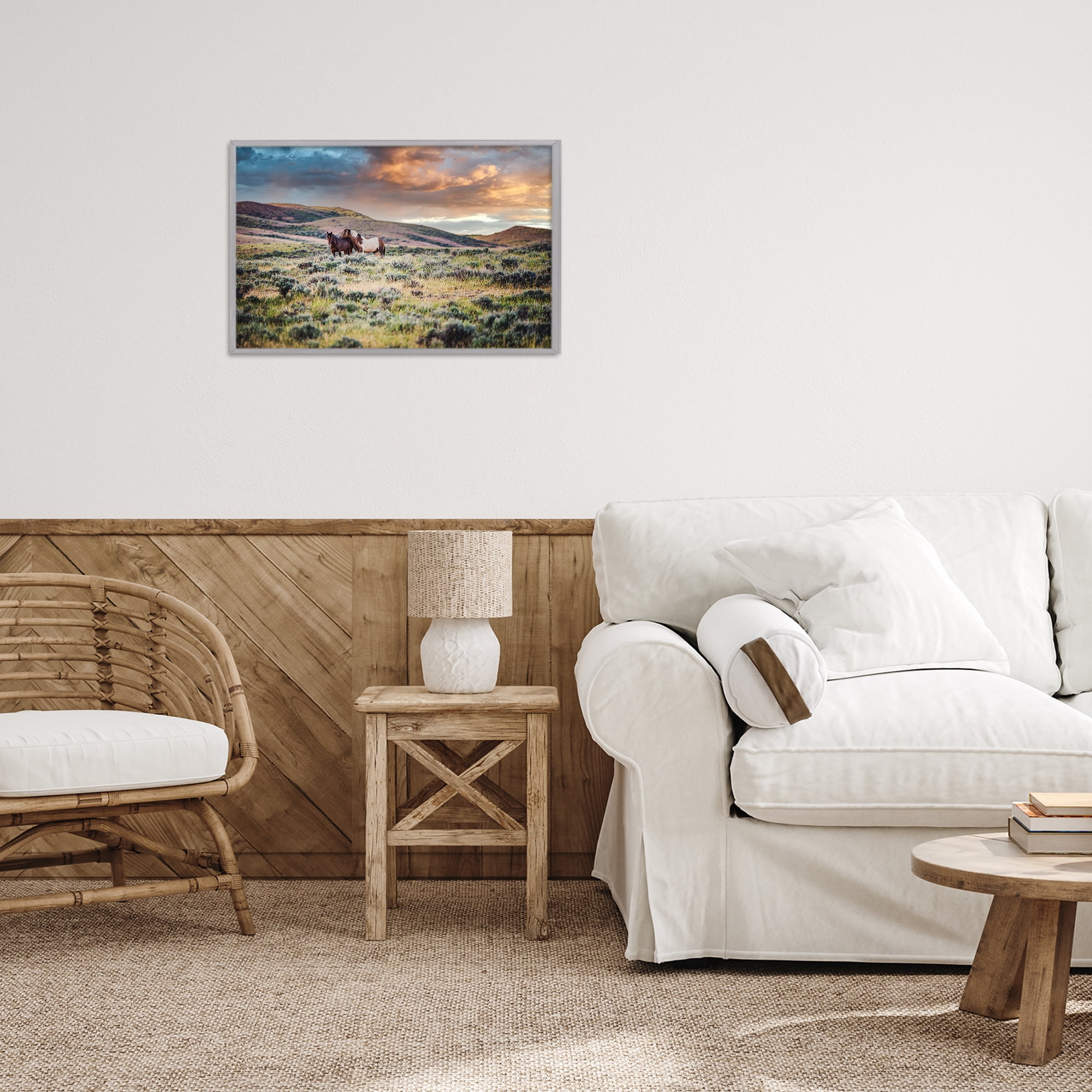 Stupell Industries Stay Close Horses Gray Framed Giclee Art, design by Tim West