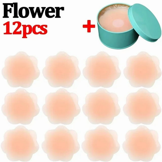2025 Été Coussin de Soutien-Gorge Invisible en Silicone Fleur Recomable Forme Ronde Pétales de Sein Rehausseur Cache-Tétons Autocollant Lavable sous-Vêtements