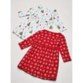 thumbnail image 2 of Hudson Baby Infant and Toddler Girl Long-Sleeve Cotton Dresses 2pk, Sparkle Trees, 6-9 Months, 2 of 6