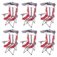 thumbnail image 1 of Kelsyus Chaise de Jardin à Baldaquin avec Porte-Gobelet Intégré, Rouge / Noir, Pack de 6, 1 of 12