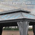 thumbnail image 3 of 14' X 20' Hardtop Gazebo, Upgraded Metal Gazebo with Drainage System, Dual-Layer Galvanized Steel Roof with Curtain and Netting, Outdoor Shelter Canopy for Patio, Garden, Backyard, Grey, 3 of 9