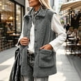 thumbnail image 2 of Aboser Sherpa Vest Jacket for Women Sleeveless Button Down Outerwear Fuzzy Fleece Jackets Warm Cozy Collared Vests Casual Fluffy Coats with Pockets, 2 of 8