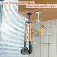 thumbnail image 3 of EIMELI 2Pieces 360 Rotating Folding Hook Multipurpose Hanging Utensil Holder Hook 180 Degrees Vertical Flip Self Adhesive Hook Utensil Rack(White + Black), 3 of 7
