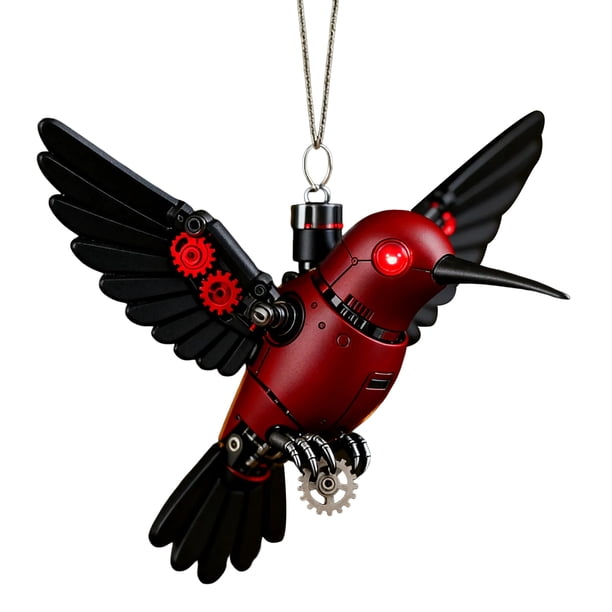 Adorno navideño de colibrí colorido, adorno de acrílico para espejo retrovisor de coche, forma de pájaro, para fiesta navideña
