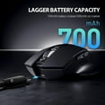Wireless Mouse 700mAh Large Ergonomic Rechargeable 2.4G Optical PC