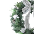 thumbnail image 2 of Northlight 24" Unlit White/Silver Bow and Pine Cone Artificial Christmas Wreath, 2 of 3