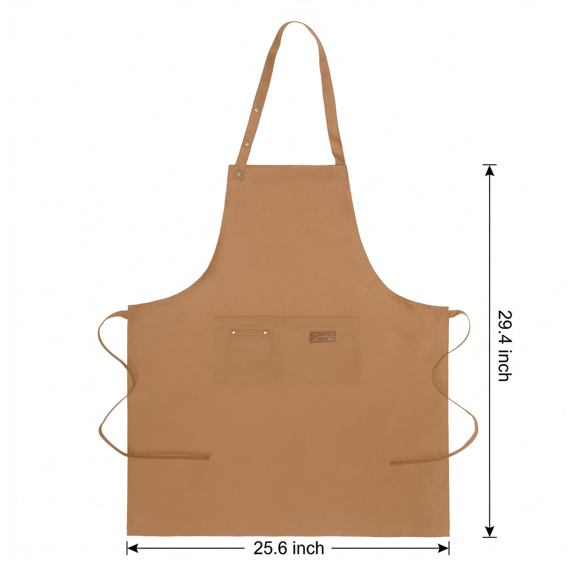 Unique Bargains Adjustable Cooking with Spacious Pockets Brown
