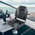 thumbnail image 3 of Lumiparty 2 Pack Folding Boat Seats, High Back Fishing Boat Chairs, with 4" Thick Sponge Padding and Hinge, Black & Gray, 3 of 6