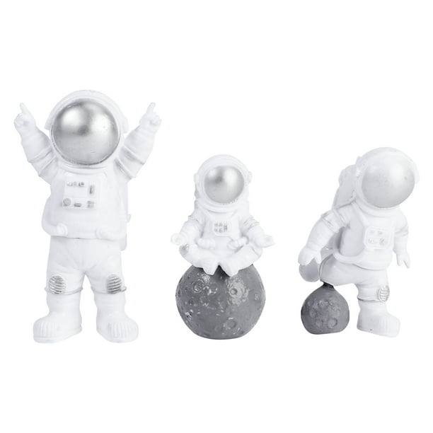 FELTECHELECTR 3 adornos de astronauta de PVC sólido para tartas, modelo de astronauta para fiesta de cumpleaños.