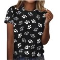 thumbnail image 2 of Fesfesfes Womens Tops Women Fashion Casual Printed Short Sleeve Round-Neck Pullover Blouse T-shirt Tops Tunic Tops M(US:6), 2 of 4