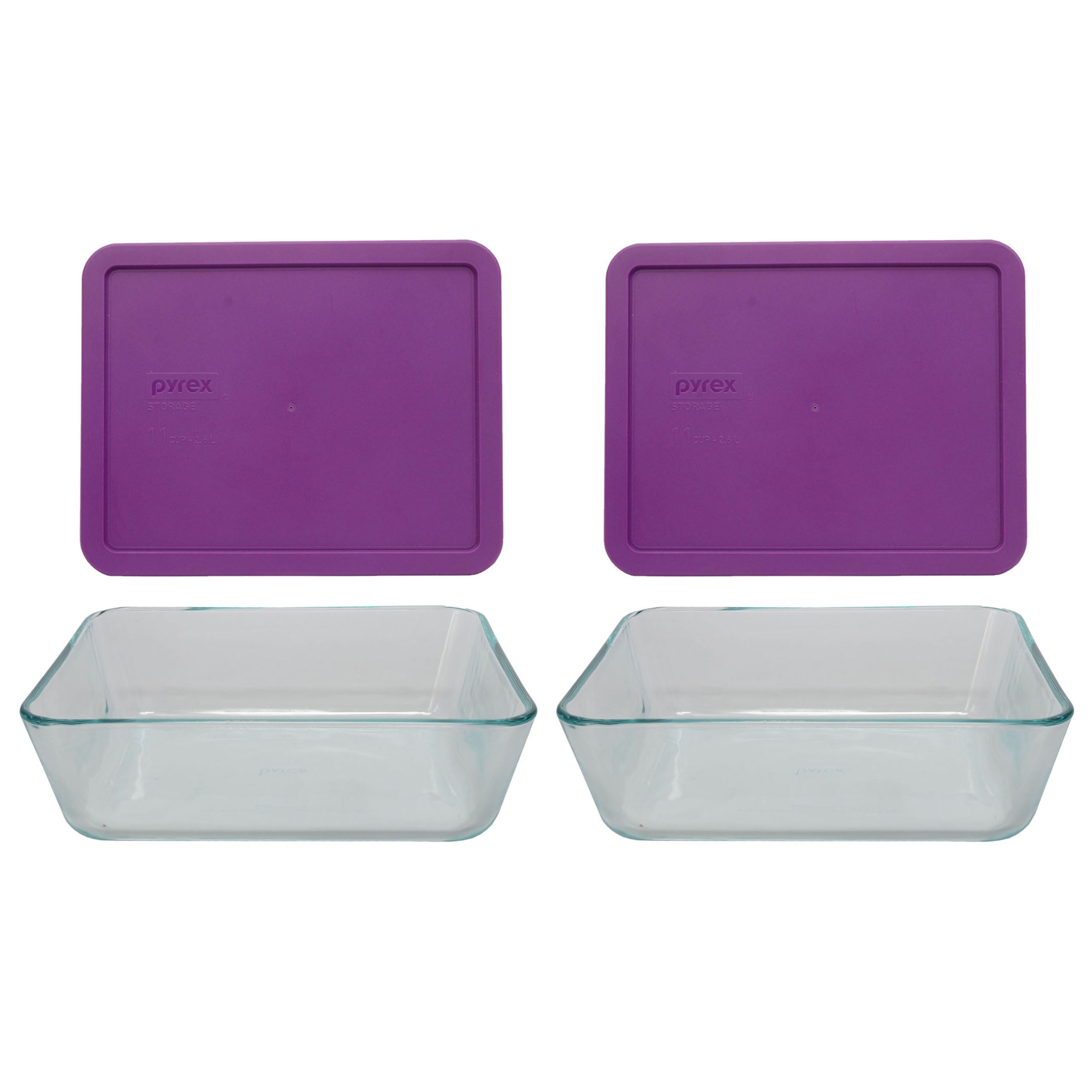 Pyrex 7212 Glass 11Cup Food Storage Dish with 7212PC Thistle Purple