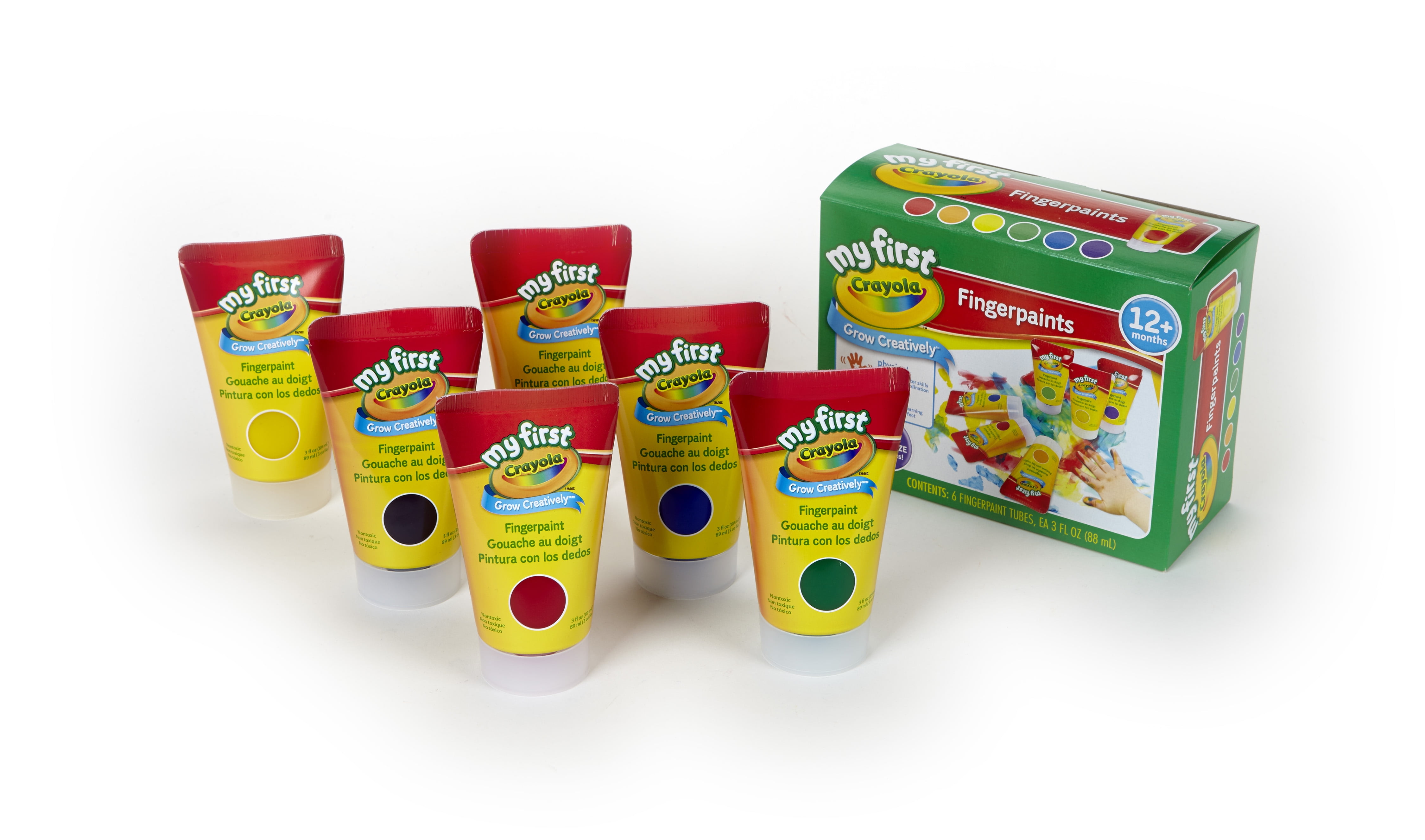 Crayola My First Crayola Fingerpaint Kit, Art Tools, 6 Different Colored Tubes Of Paint, Washable