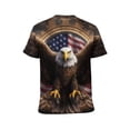 thumbnail image 2 of LAOLIUSN Funny USA Bald Eagle T-Shirt American Flag Style Graphic Tee Shirt，S-4XL, 2 of 7