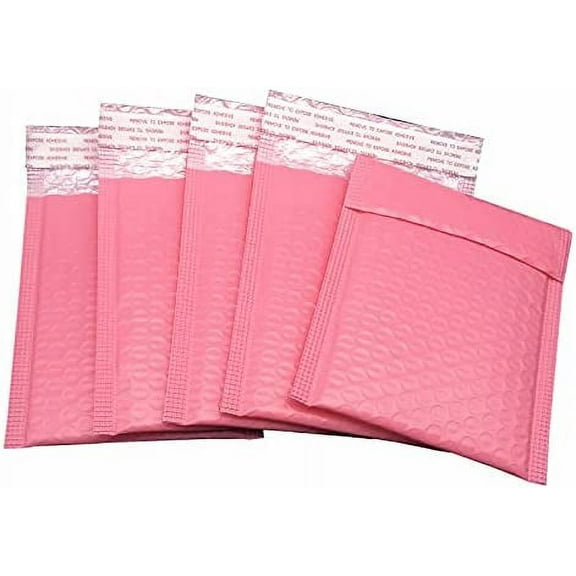 3.5x5 Inch Pink Poly Bubble Mailers Small Padded Envelopes Self-Sealing Shipping Bags 50 Pack