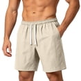 thumbnail image 2 of DODADAWANJ Men's Summer Shorts Lightweight Quick Dry Basketball Athletic Shorts Loose Elastic Waist Long Shorts with Drawstring Daily Wear Khaki L, 2 of 6