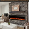 thumbnail image 5 of Anpuce 90 inch Ultra-Thin Electric Fireplace Recessed and Wall Mounted with Touch Screen Control Panel/Remote Control/App Control, Realistic 5 Flame - Crystal, 5 of 10