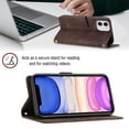 thumbnail image 5 of Feishell for Apple iPhone 11 6.1 inch Wallet Case with Wrist Strap,Flip Cover with Embossed Pattern PU Leather Kickstand Credit Card Slots Magnetic Clasp Folio Purse Phone Case,Brown, 5 of 7