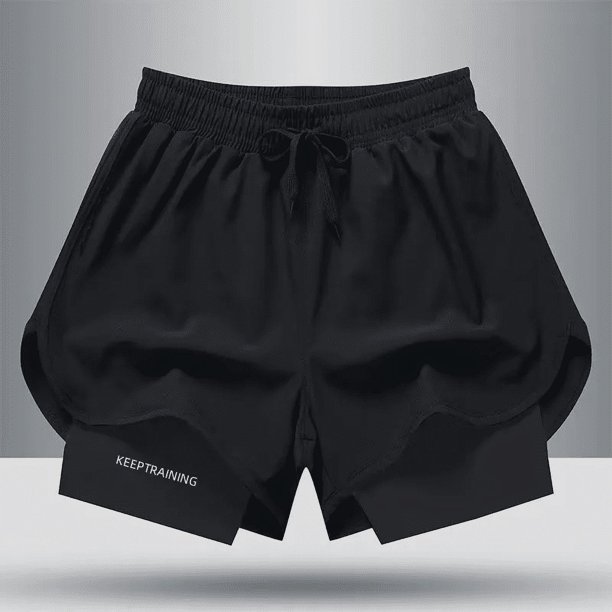 Bañadores de estilo americano para hombre, pantalones deportivos para correr, ropa interior, pantalones cortos informales de baloncesto antiexposición para entrenamiento de ilusión de dos piezas