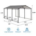 thumbnail image 2 of Metal Carport 10 ×15 FT Heavy Duty with Galvanized Steel Roof, Metal Garage Canopy with Galvanized Steel Roof & Frame, Car Tent Outdoor Storage Shed for Car, Boats and Truck, Gray, 2 of 7