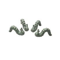 SPI Home Cast Iron Caterpillars Yard Art - Set of 4 Verdigris Finish Metal Inchworms, 2" x 4" x 1"