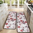 thumbnail image 4 of Kitchen Rugs Sets Of 2,Pioneer Flower Floral Print Pattern Anti Fatigue Kitchen Mat Rugs Non Slip Washable,Decorative Kitchen Floor Mats for Kitchen,Sink,Laundry,17"x47"+17"x47", 4 of 5