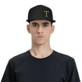 thumbnail image 4 of ZICANCN Alphabet T Pattern Baseball Caps, Trucker Hats for Men And Women, Adjustable Breathable Flat Caps, Black, 4 of 6