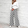 thumbnail image 5 of kaondbfi Fashion Casual Women's Wide Leg Pants High Elastic Waisted Pants Trousers with Pockets Summer Casual Pants for Women, 5 of 7