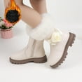 thumbnail image 5 of BLTIBY Girls Ankle Boots Warm Winter Fur Lined Boot Kids Hiking Fashion Outdoor Shoes with Side Zipper for Little Kid/Big Kid Beige 10-10.5 Years, 5 of 6