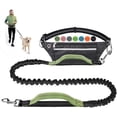 thumbnail image 1 of Mains Laisse de Chien Libre pour la Course Marche Jogging Formation Randonnée, Chien Bungee Rétractable Laisse de Taille Courante pour les Chiens de Taille Moyenne à Grande, Ceinture Réglable avec Pack, Points Réfléchissants, Double Poignée, 1 of 7
