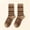 Orange, variant on Wioihee Women's Vintage Geometric Pattern Crew Socks, Retro Printed Mid Calf Socks, Warm Cozy Winter Casual Fashion Socks for Ladies