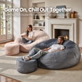 thumbnail image 5 of Ovios Oversized 5FT Bean Bag Chair with Ottoman, Memory Foam Filled Lounge Floor Chair for Adults, Comfy Bean Bag Sofa for Living Room, Bedroom, Dorm, Gray, 5 of 9