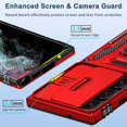 thumbnail image 3 of Compatible Samsung Galaxy S23 Ultra 5G Case with Metal Ring & Slide Camera Cover Protection, [Built in Car Magnetic Suction]Slim Fit Soft TPU Protective Bumper Case for Galaxy S23 Ultra Case Red, 3 of 14