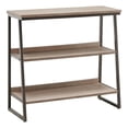 thumbnail image 1 of Leick Home 70007-ROBLK Stepped Tier Bookshelf in Roughsawn Oak/Gunmetal Gray, 1 of 8
