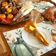 thumbnail image 6 of Fall Placemats Set of 6 Sage Green Pumpkin Place Mats Thanksgiving Placemat Floral Autumn Eucalyptus Leaves Table Mats for Dining Kitchen Table Holiday Dinner Party Home Fall Decorations 13x19 Inch, 6 of 8
