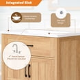 thumbnail image 3 of Harper & Bright Designs 30" Single Sink Bathroom Vanity, Free Standing Single Basin Vanity Set with Sink Combo with Drawers and Adjustable Shelf, Bathroom Sink Storage Cabinet for Bathroom, Walnut, 3 of 12