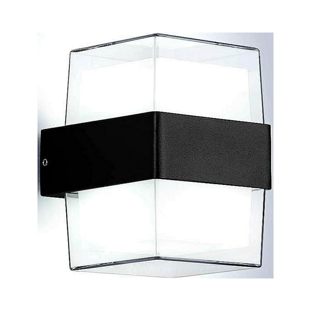 Aplique de pared exterior LED IP65, iluminación exterior impermeable, lámpara de aluminio acrílico de 10 W, adecuada para patio, jardín, terraza, pasillo, paso, cuadrado (cuadrado blanco)