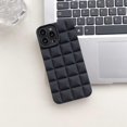 thumbnail image 6 of Compatible with iPhone 14 Pro Max Case for Women Girls,Cute 3D Lafle Plaid Cube Weave Pattern Raised Bumper Corners Case for iPhone 14 Pro Max Soft Matte Silicone Shockproof Case-Elegant Black, 6 of 13