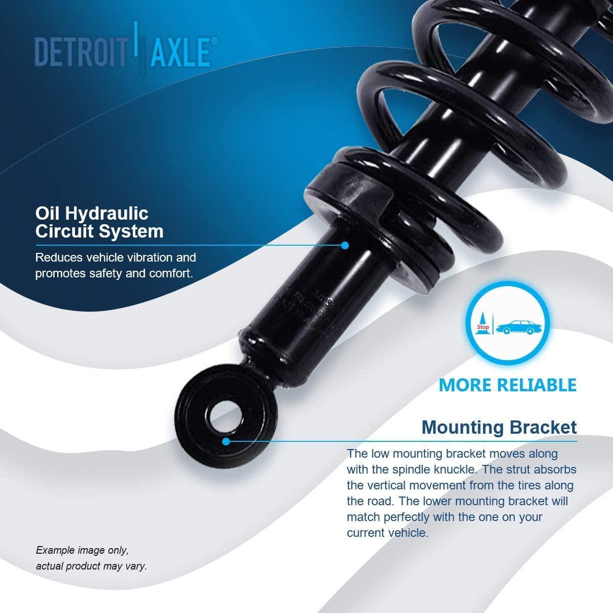 Detroit Axle - Rear Struts for 2007-2013 Ford Expedition Lincoln Navigator [w/o Electronic Suspension] Complete Struts with Coil Spring 2008 2009 2010 2011 2012 Replacement Ready Struts Assembly