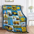 thumbnail image 2 of Yibo Loves Trains Blanket Flannel Soft and Comfortable Anti-static Bed Sofa Blanket, 2 of 7