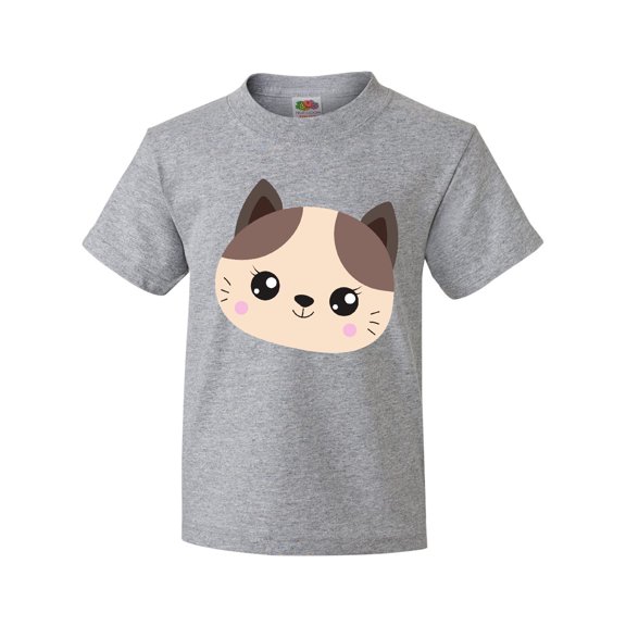 Inktastic Cute Cat, Little Cat, Cat Head, Brown Cat Youth T-Shirt