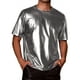 thumbnail image 1 of Camisetas Holográficas INSPIRE CHIC para Hombre, Cuello Redondo, de Manga Corta, Brillantes para Fiesta Disco, T-Shirt L Gris, 1 of 6