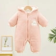 thumbnail image 2 of Goindgs Newborn Baby Girls Boys Jumpsuit Warm Jacket Romper Infant Toddler Outwear Snowsuit 1 Piece Fall Winter Outfit Z3-Pink 3-6 M, 2 of 5